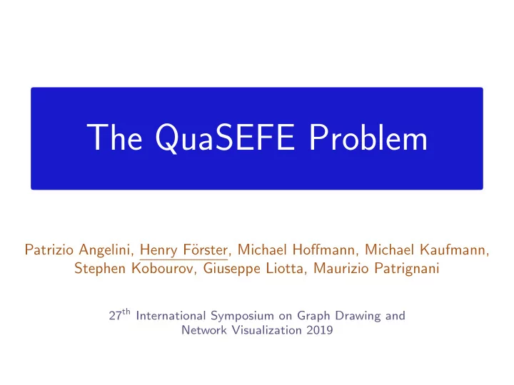 the quasefe problem