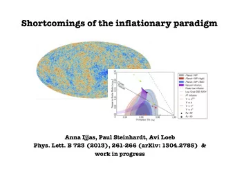 Shortcomings of the inflationary paradigm Anna Ijjas, Paul Steinhardt, Avi Loeb  Phys. Lett. B 723