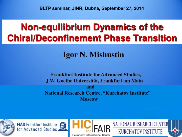 non equilibrium dynamics of the chiral deconfinement