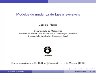 Modelos de mudan  ca de fase irrevers  veis  Gabriela Planas  Departamento de Matem  atica