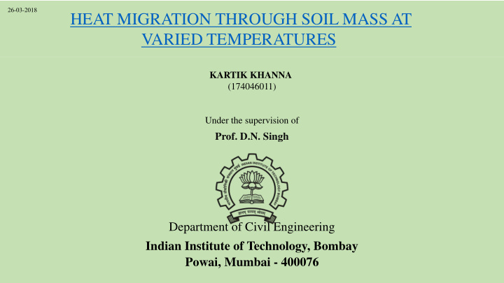 heat migration through soil mass at varied temperatures