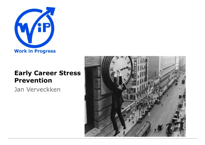 early career stress prevention