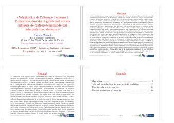 Vrification de labsence derreurs  all satisfy a formal specification. In the case of