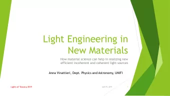 Light Engineering in  New Materials  How material science can help in realizing new  efficient