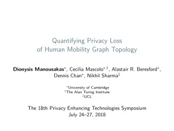 Quantifying Privacy Loss  of Human Mobility Graph Topology  The 18th Privacy Enhancing Technologies
