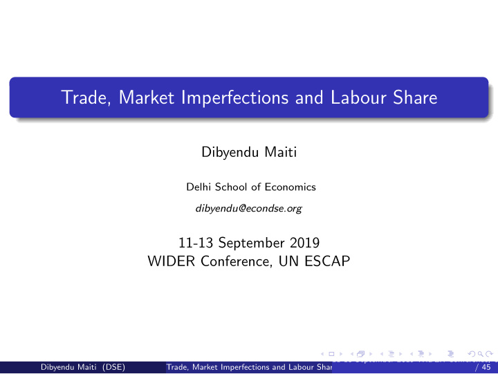 trade market imperfections and labour share
