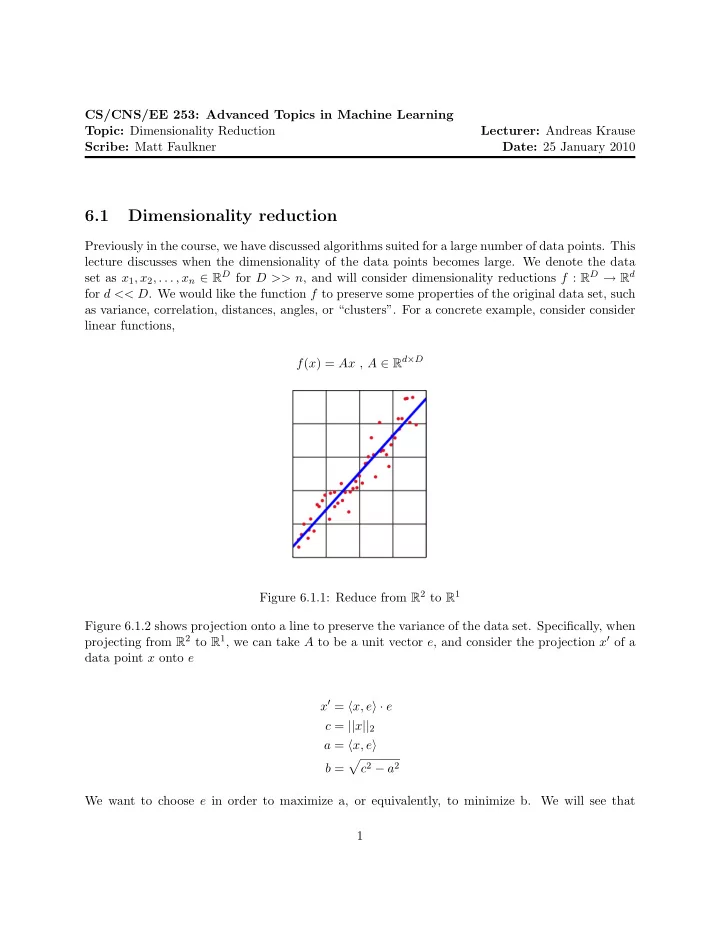 6 1 dimensionality reduction