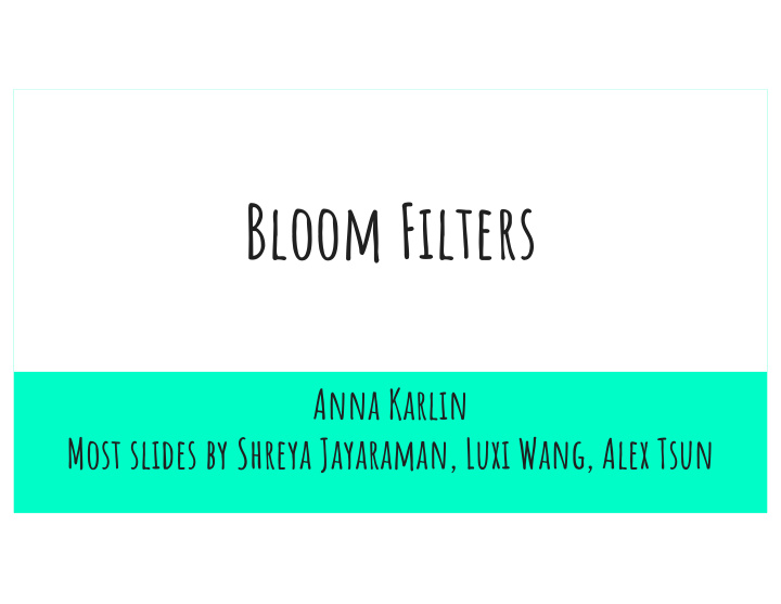 bloom filters