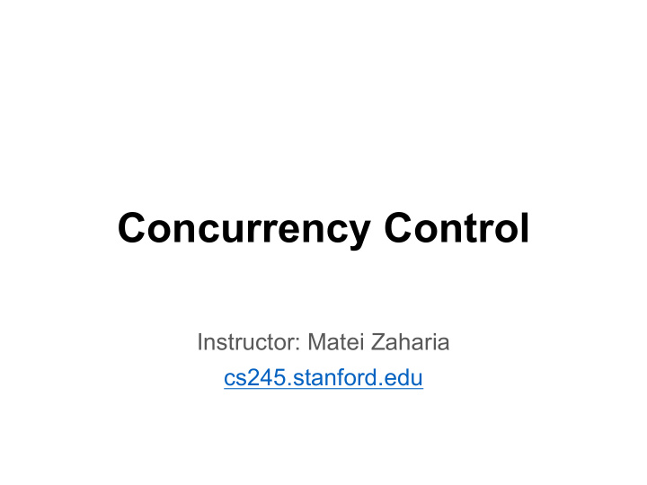 concurrency control