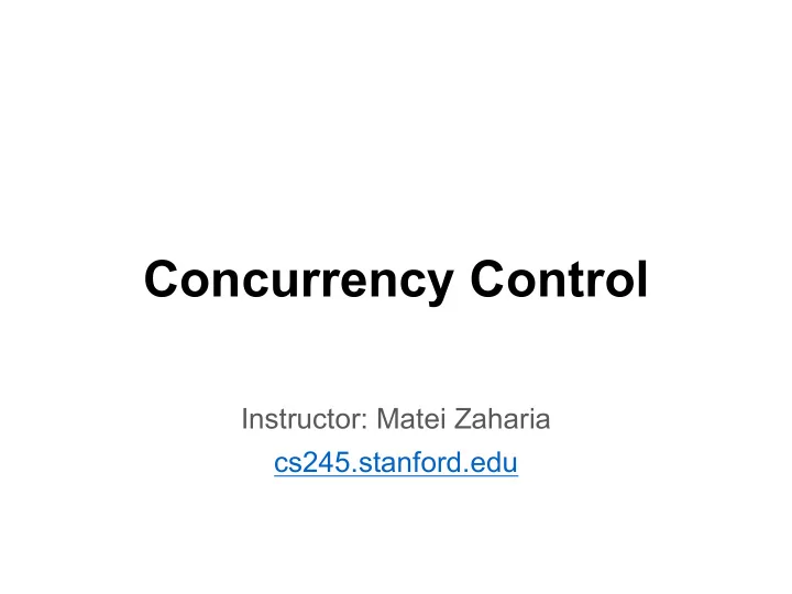 concurrency control