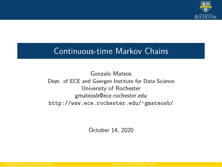 continuous time markov chains