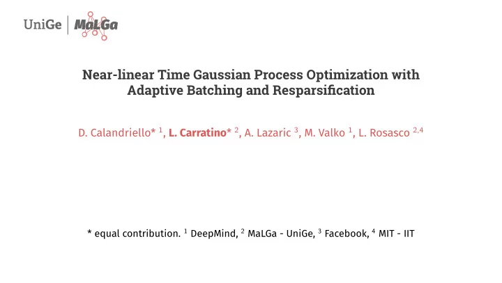 near linear time gaussian process optimization with