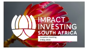 Inception meeting  3 May 2018  Agenda  1.30-1.45pm        Welcome and introductions  1.45