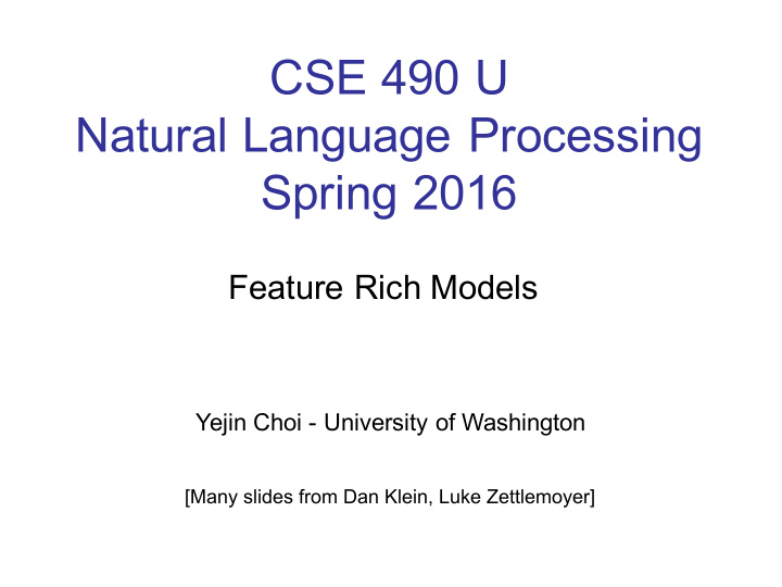 cse 490 u natural language processing spring 2016