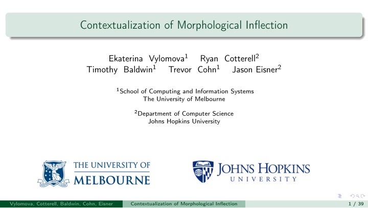 contextualization of morphological inflection