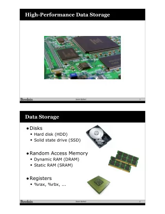 The CPU-Memory Gap  100,000,000.0  10,000,000.0  Disk  1,000,000.0  SSD  100,000.0  Disk seek time