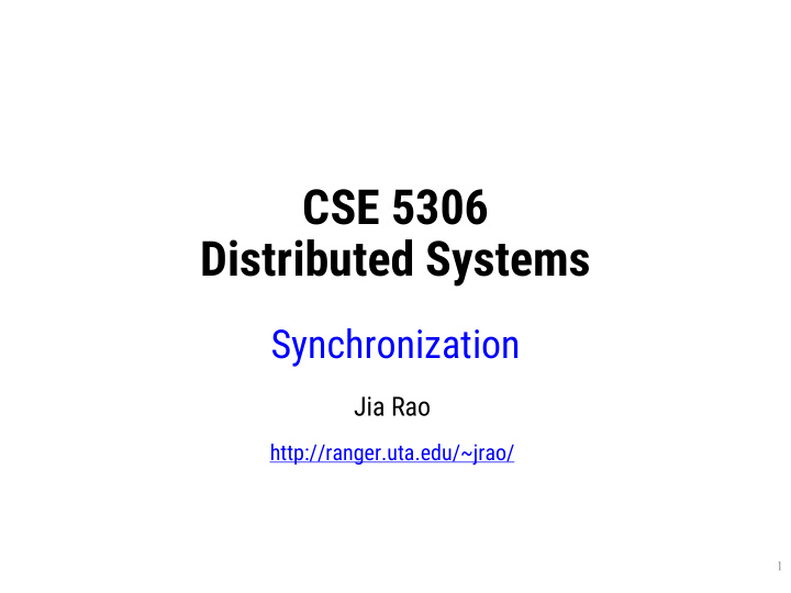 cse 5306 distributed systems