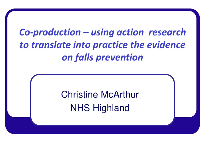 on falls prevention