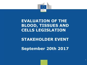 CELLS LEGISLATION  STAKEHOLDER EVENT  September 20th 2017  1  Health  Comment via Twitter from