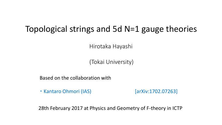 topological strings and 5d n 1 gauge theories