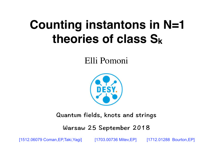 counting instantons in n 1