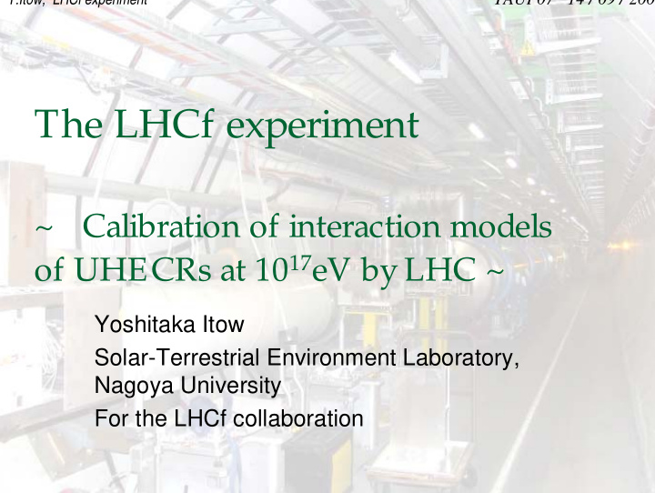 the lhcf experiment