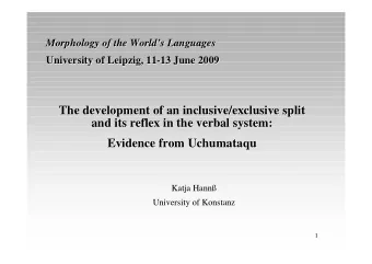 The development of an inclusive/exclusive split  The development of an inclusive/exclusive split