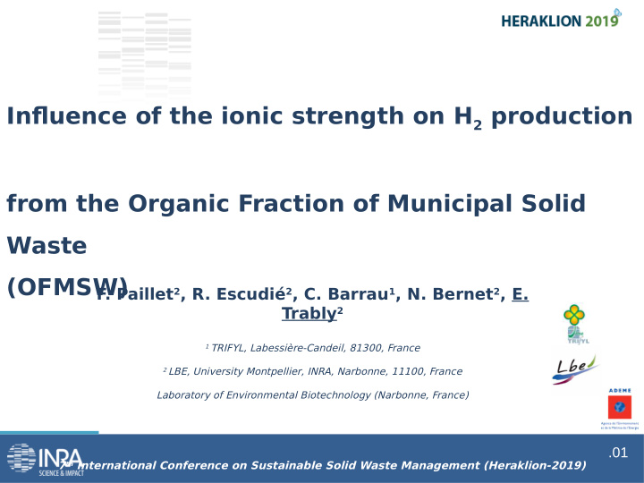 infmuence of the ionic strength on h 2 production from