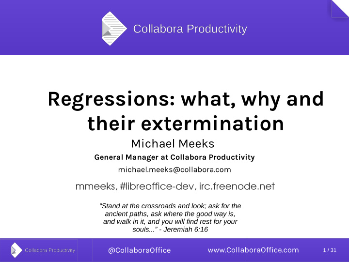 regressions what why and their extermination