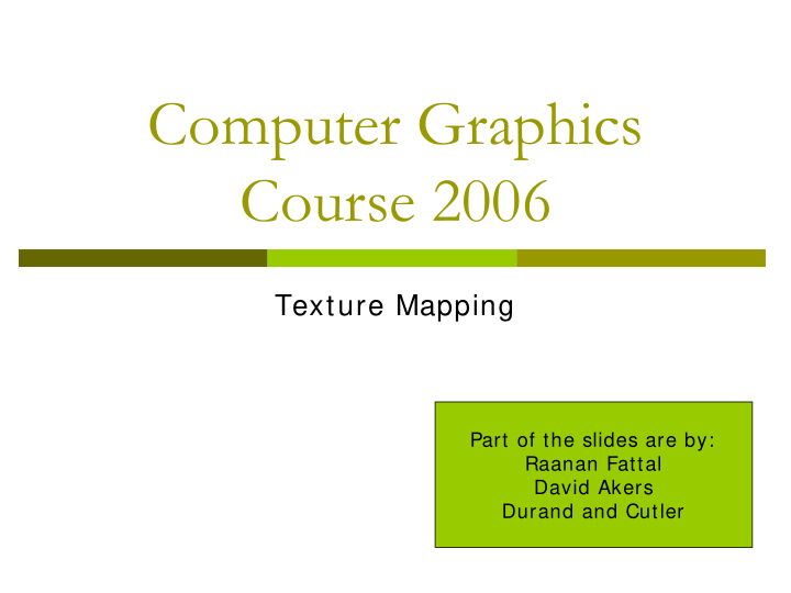 computer graphics course 2006