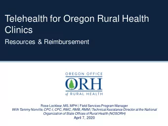 Clinics  Resources &amp; Reimbursement  Rose Locklear, MS, MPH | Field Services Program Manager