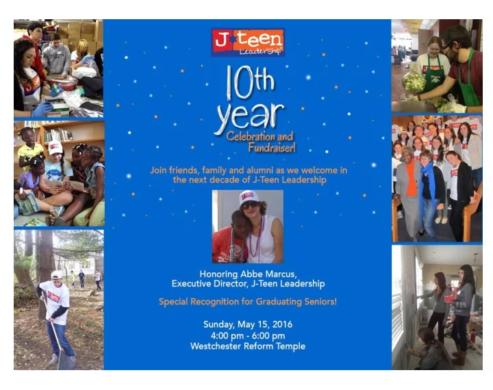 kol hakavod to j teen leadership and abbe marcus for 10