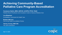 achieving community based palliative care program