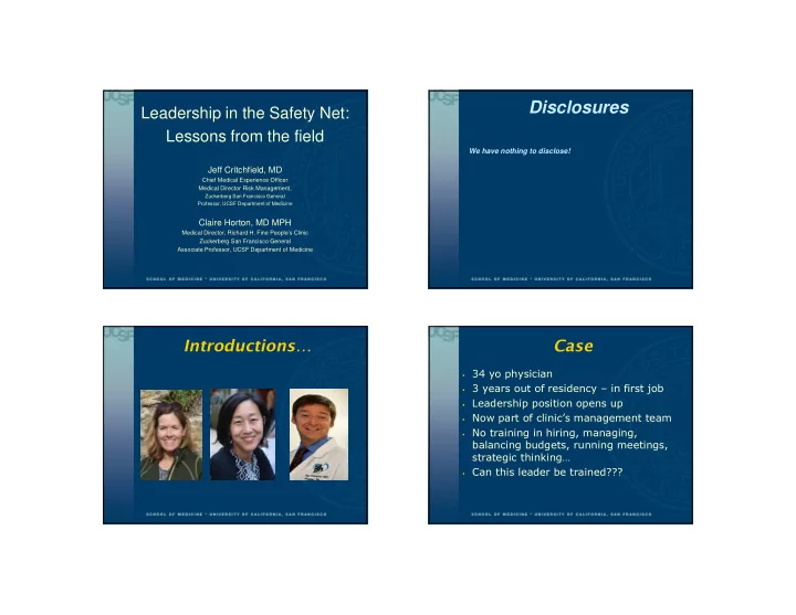 disclosures