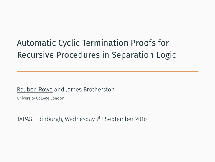 automatic cyclic termination proofs for recursive