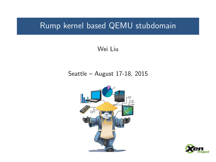 rump kernel based qemu stubdomain
