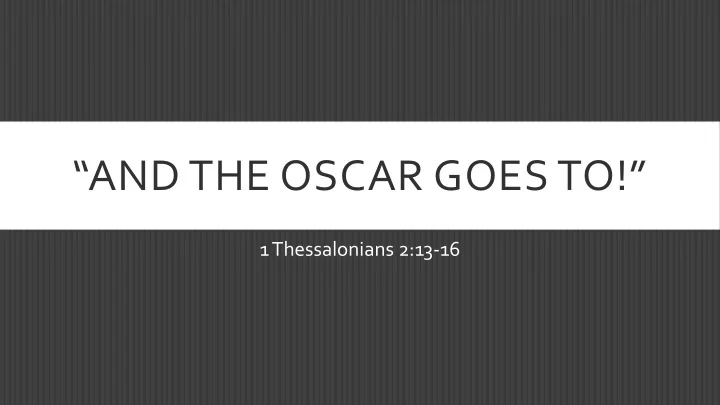 and the oscar goes to
