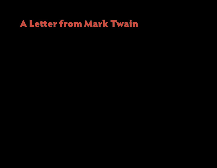 a letuer from mark twain