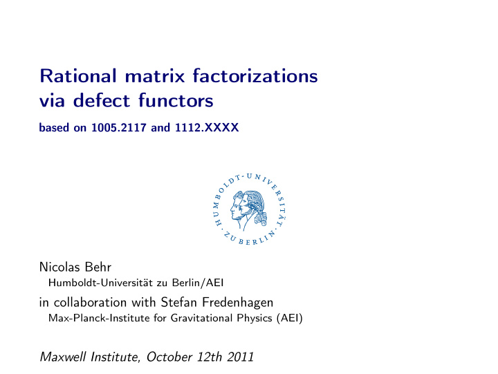 rational matrix factorizations via defect functors