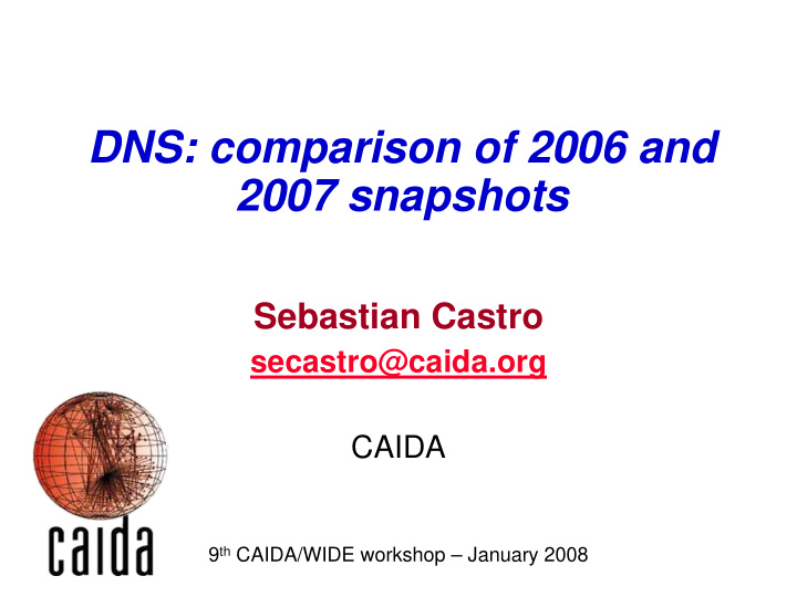 dns comparison of 2006 and 2007 snapshots