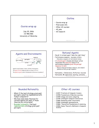 Outline   Course wrap up   Final exam info  Course wrap up   Other AI courses   AI jobs
