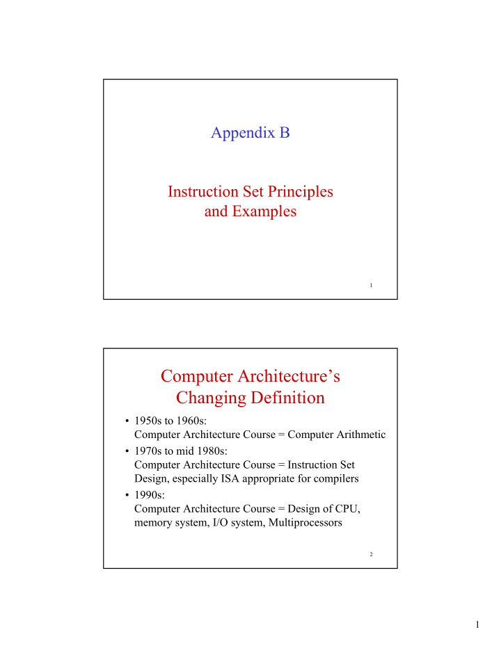computer architecture s changing definition