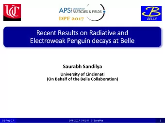 Recent Results on Radia  iativ  ive and  Ele  lectroweak Penguin  in decays at  t Belle  lle