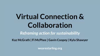 Virtual Connection &amp;  Collaboration  Reframing action for sustainability  Kaz McGrath | Fi