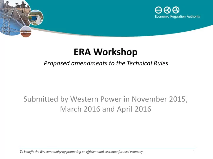 submitted by western power in november 2015 march 2016