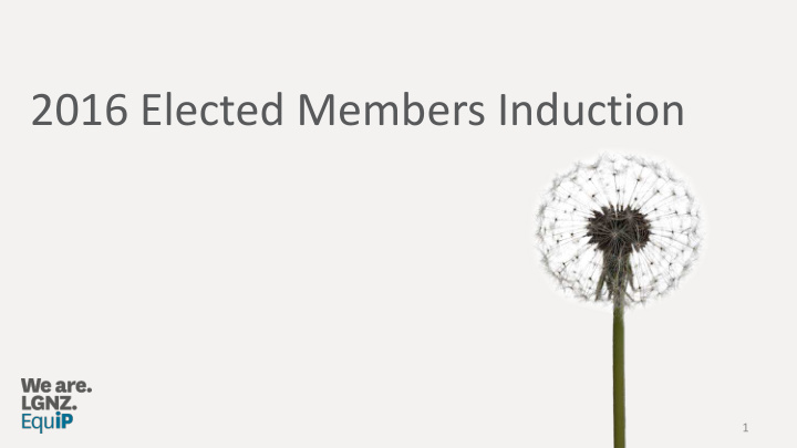 2016 elected members induction