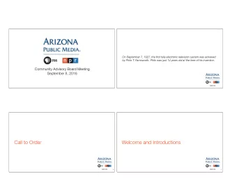 Call to Order  Welcome and Introductions  3  4  Welcome and Introductions  Welcome and