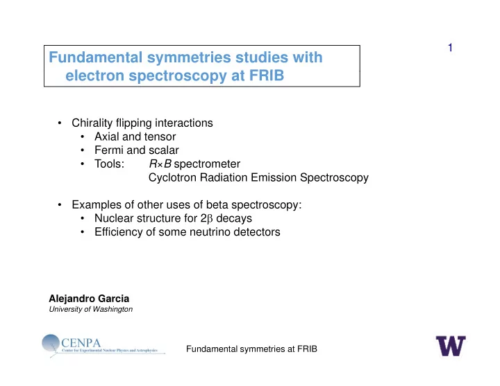 fundamental symmetries studies with electron spectroscopy