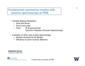Fundamental symmetries studies with  electron spectroscopy at FRIB  l  t  t  t FRIB    Chi