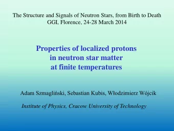 in neutron star matter  at finite temperatures Adam Szmagliski, Sebastian Kubis, Wodzimierz